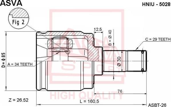 ASVA HNIU-5028 - Jeu de joints, arbre de transmission cwaw.fr