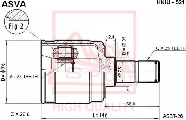 ASVA HNIU-521 - Jeu de joints, arbre de transmission cwaw.fr