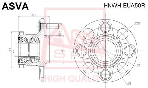 ASVA HNWH-EUA50R - Moyeu de roue cwaw.fr