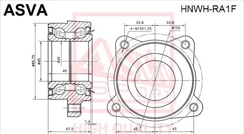 ASVA HNWH-RA1F - Moyeu de roue cwaw.fr