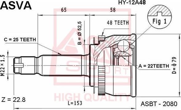 ASVA HY-12A48 - Jeu de joints, arbre de transmission cwaw.fr