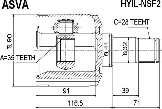 ASVA HYIL-NSF2 - Jeu de joints, arbre de transmission cwaw.fr