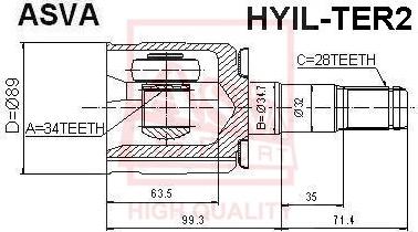 ASVA HYIL-TER - Jeu de joints, arbre de transmission cwaw.fr