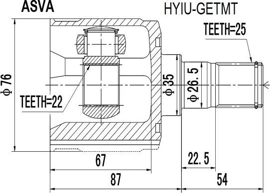 ASVA HYIU-GETMT - Jeu de joints, arbre de transmission cwaw.fr