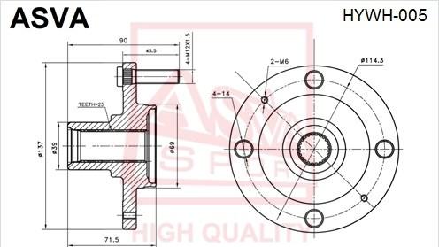 ASVA HYWH-005 - Moyeu de roue cwaw.fr