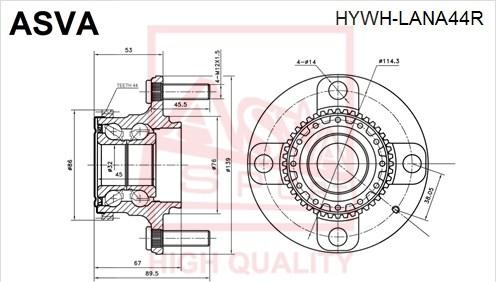 ASVA HYWH-LANA44R - Moyeu de roue cwaw.fr