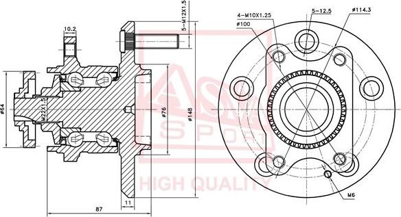 ASVA HYWH-NFRA47 - Moyeu de roue cwaw.fr