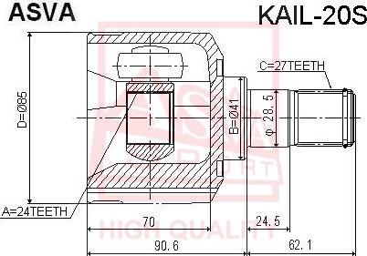 ASVA KAIL-20S - Jeu de joints, arbre de transmission cwaw.fr