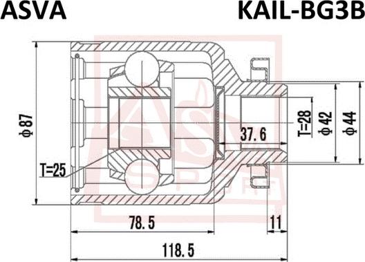 ASVA KAIL-BG3B - Jeu de joints, arbre de transmission cwaw.fr