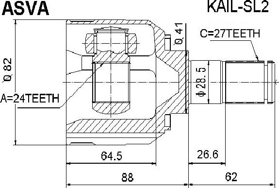 ASVA KAIL-SL2 - Jeu de joints, arbre de transmission cwaw.fr