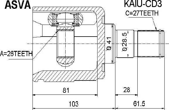 ASVA KAIU-CD3 - Jeu de joints, arbre de transmission cwaw.fr