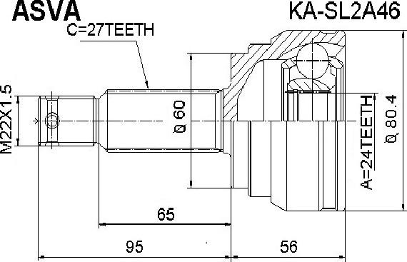 ASVA KA-SL2A46 - Jeu de joints, arbre de transmission cwaw.fr