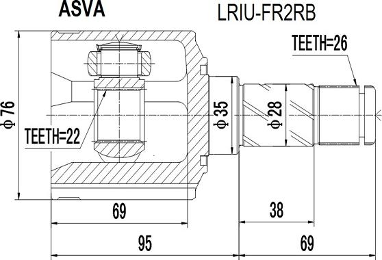 ASVA LRIU-FR2RB - Jeu de joints, arbre de transmission cwaw.fr