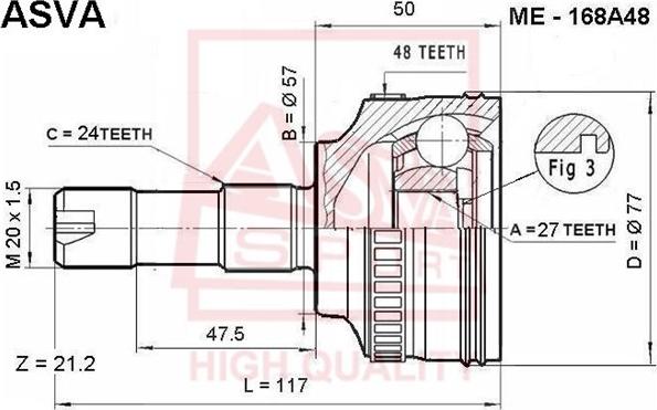 ASVA ME-168A48 - Jeu de joints, arbre de transmission cwaw.fr