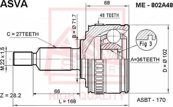 ASVA ME-802A48 - Jeu de joints, arbre de transmission cwaw.fr