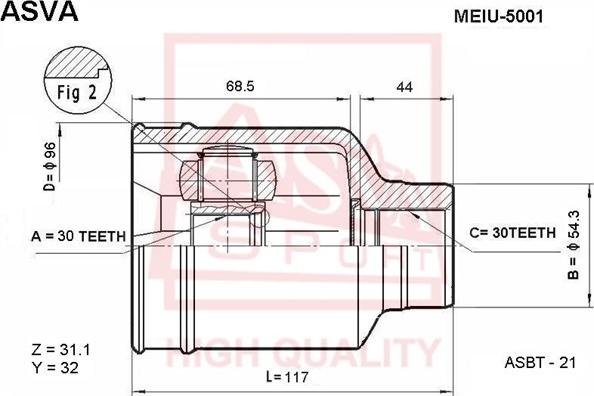 ASVA MEIU-5001 - Jeu de joints, arbre de transmission cwaw.fr