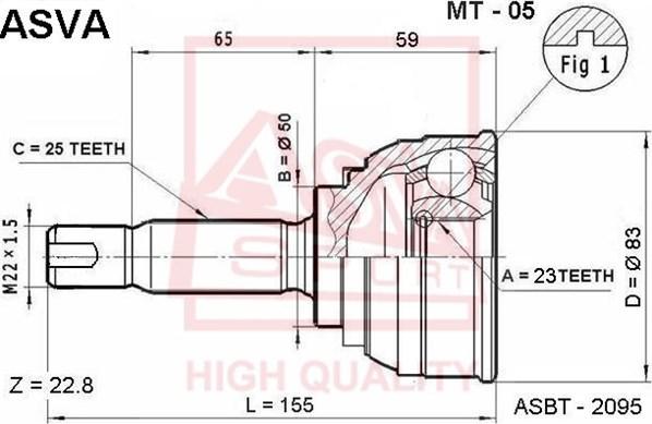 ASVA MT-05 - Jeu de joints, arbre de transmission cwaw.fr