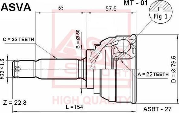 ASVA MT-01 - Jeu de joints, arbre de transmission cwaw.fr