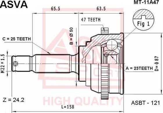 ASVA MT-11A47 - Jeu de joints, arbre de transmission cwaw.fr