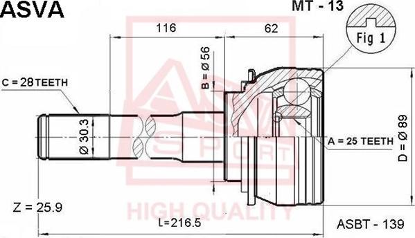 ASVA MT-13 - Jeu de joints, arbre de transmission cwaw.fr