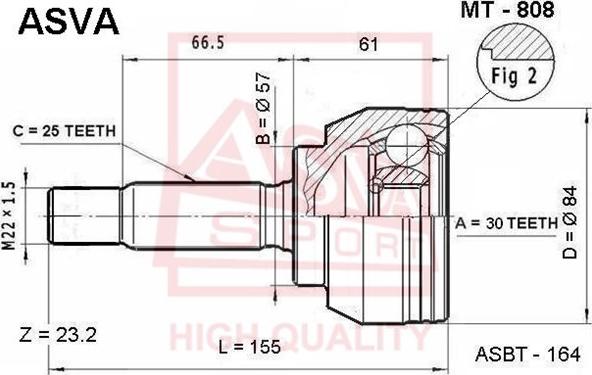 ASVA MT-808 - Jeu de joints, arbre de transmission cwaw.fr