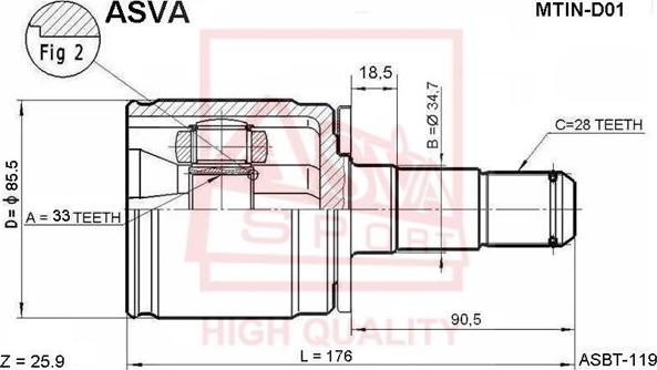 ASVA MTIN-D01 - Jeu de joints, arbre de transmission cwaw.fr