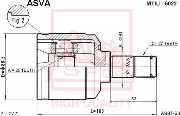 ASVA MTIU-5022 - Jeu de joints, arbre de transmission cwaw.fr