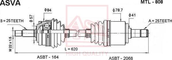 ASVA MTL-808 - Arbre de transmission cwaw.fr