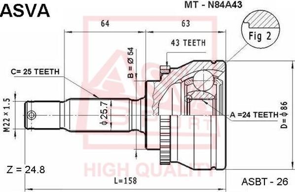 ASVA MT-N84A43 - Jeu de joints, arbre de transmission cwaw.fr