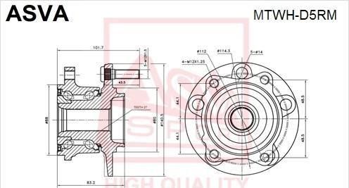 ASVA MTWH-D5RM - Moyeu de roue cwaw.fr