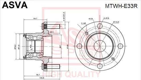 ASVA MTWH-E33R - Moyeu de roue cwaw.fr