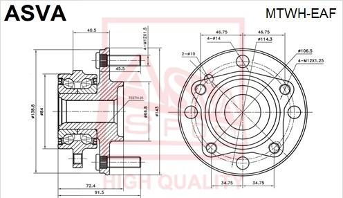 ASVA MTWH-EAF - Moyeu de roue cwaw.fr