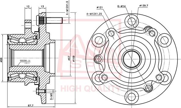 ASVA MTWH-KB4F - Moyeu de roue cwaw.fr