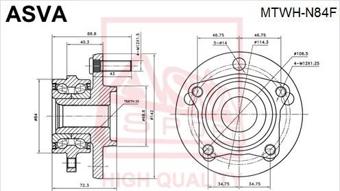 ASVA MTWH-N84F - Moyeu de roue cwaw.fr