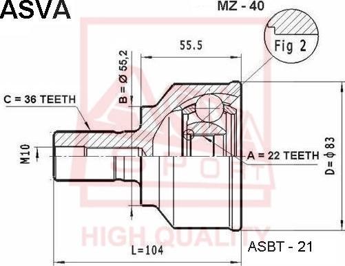 ASVA MZ-40 - Jeu de joints, arbre de transmission cwaw.fr