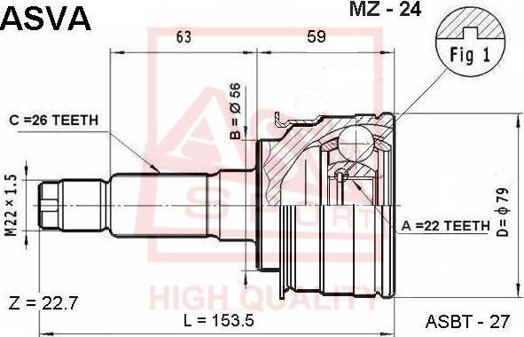 ASVA MZ-24 - Jeu de joints, arbre de transmission cwaw.fr