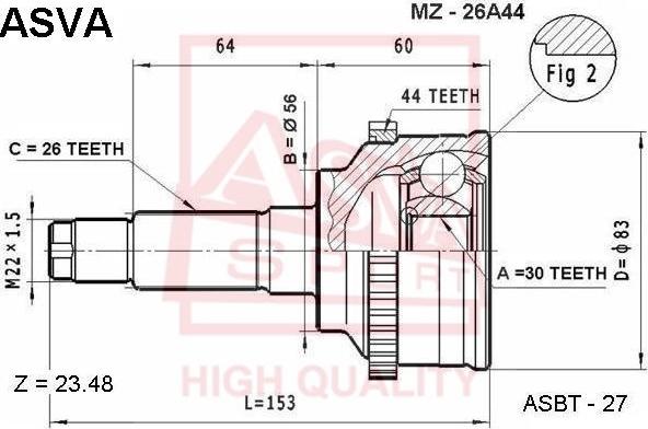 ASVA MZ-26A44 - Jeu de joints, arbre de transmission cwaw.fr