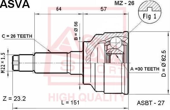 ASVA MZ-26 - Jeu de joints, arbre de transmission cwaw.fr