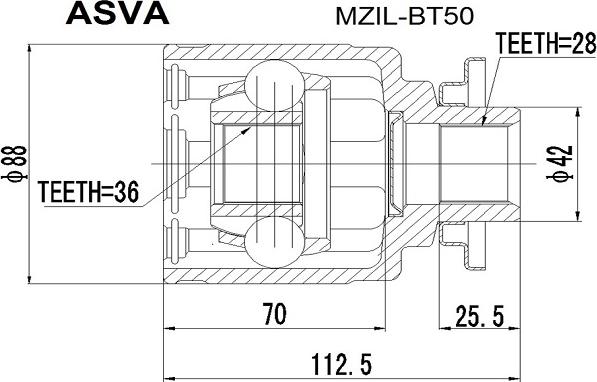 ASVA MZIL-BT50 - Jeu de joints, arbre de transmission cwaw.fr