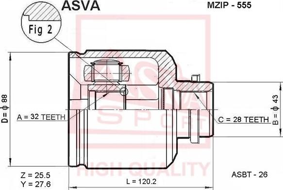 ASVA MZIP-555 - Jeu de joints, arbre de transmission cwaw.fr