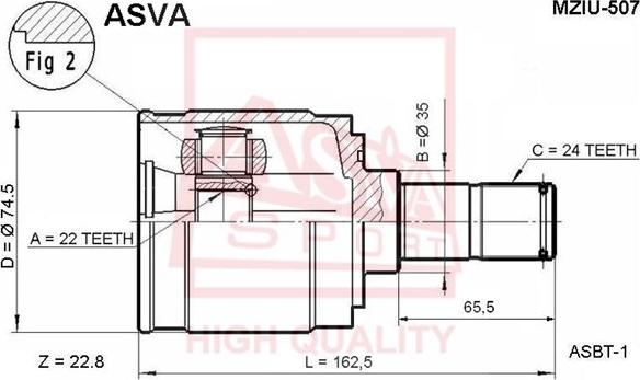 ASVA MZIU-507 - Jeu de joints, arbre de transmission cwaw.fr