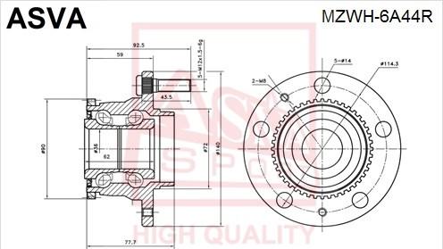 ASVA MZWH-6A44R - Moyeu de roue cwaw.fr