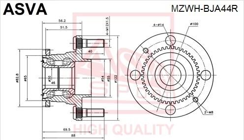 ASVA MZWH-BJA44R - Moyeu de roue cwaw.fr