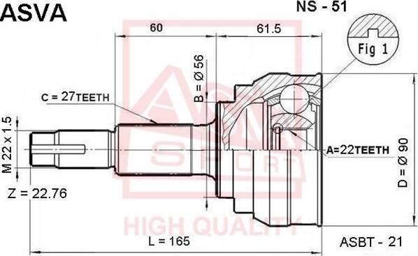 ASVA NS-51 - Jeu de joints, arbre de transmission cwaw.fr