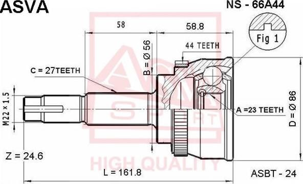 ASVA NS-66A44 - Jeu de joints, arbre de transmission cwaw.fr