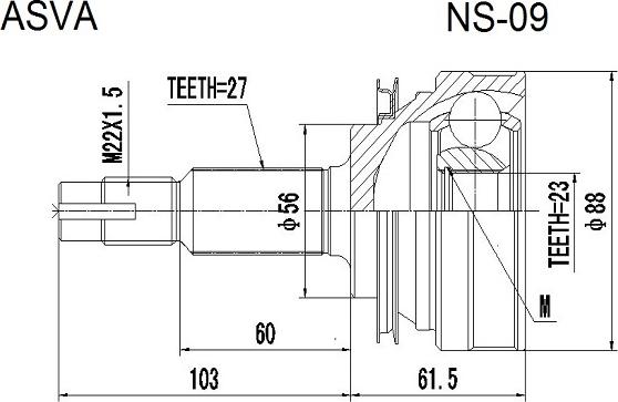 ASVA NS-09 - Jeu de joints, arbre de transmission cwaw.fr