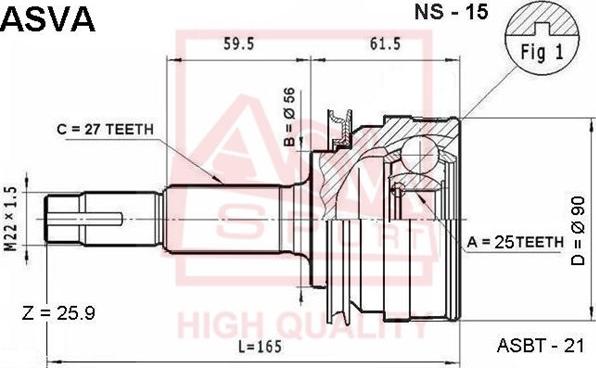 ASVA NS-15 - Jeu de joints, arbre de transmission cwaw.fr