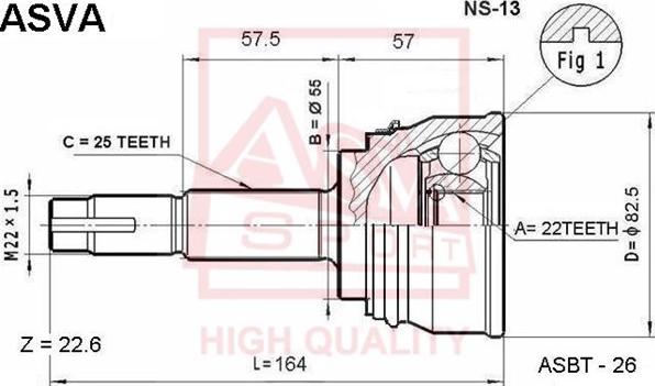 ASVA NS-13 - Jeu de joints, arbre de transmission cwaw.fr