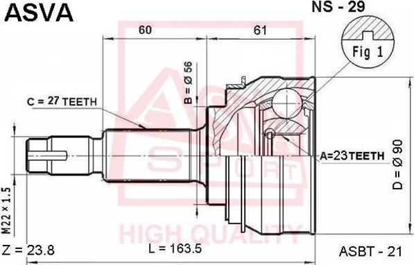 ASVA NS-29 - Jeu de joints, arbre de transmission cwaw.fr