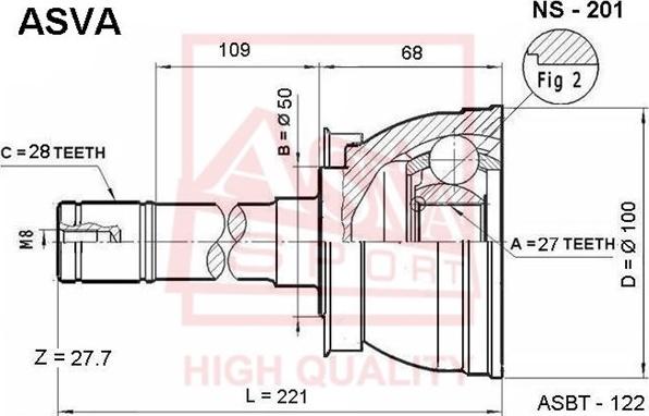 ASVA NS-201 - Jeu de joints, arbre de transmission cwaw.fr